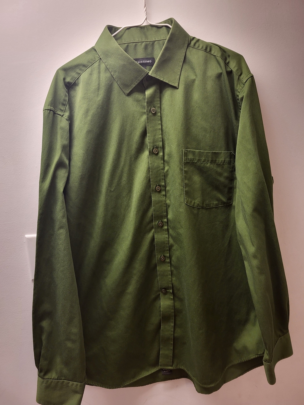 Men's Long-Sleeve Dress Shirt in Olive Green by LISSIMO